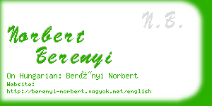 norbert berenyi business card